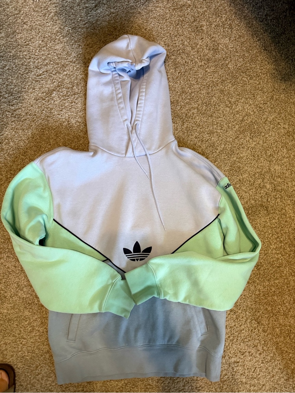 Adidas Blue & Mint Hoodie Sweatshirt with Logo